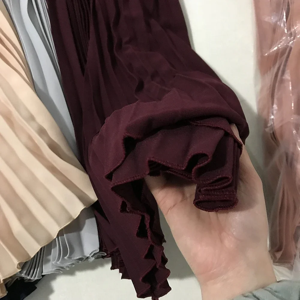High Waist Pleated Maxi Skirt for Women Vintage Summer Long Flowy Skirt