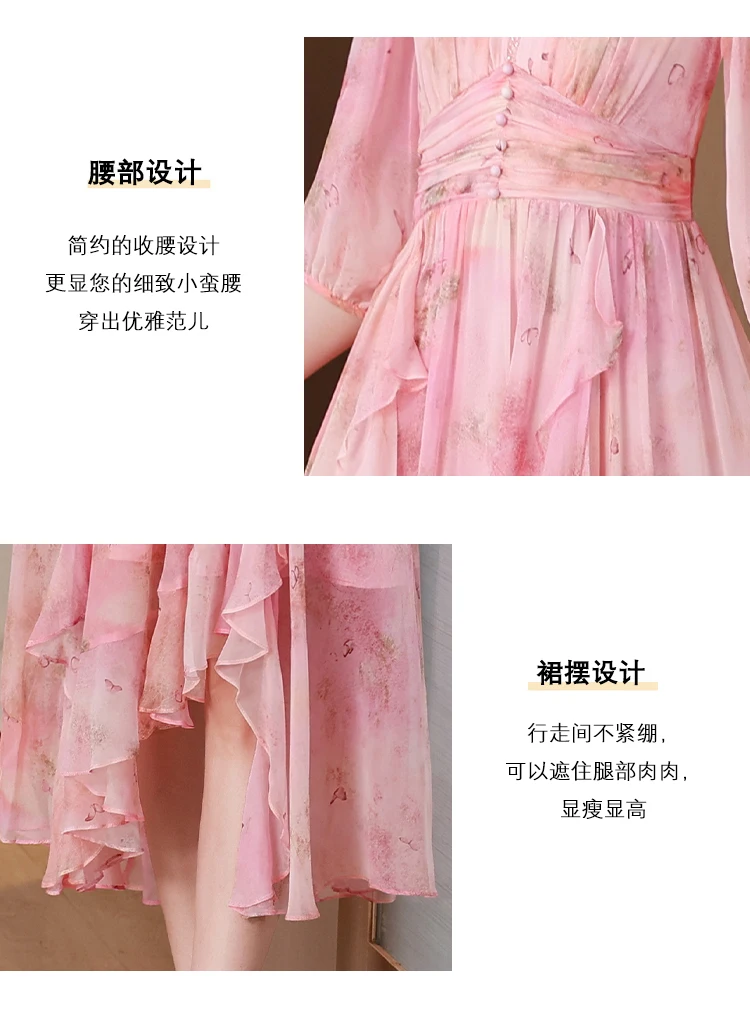 Summer Floral Silk Beach Midi Sundress Women Boho Fashion Casual Light Maxi Dress 2026 Spring Elegant Luxury Festival Vestidos