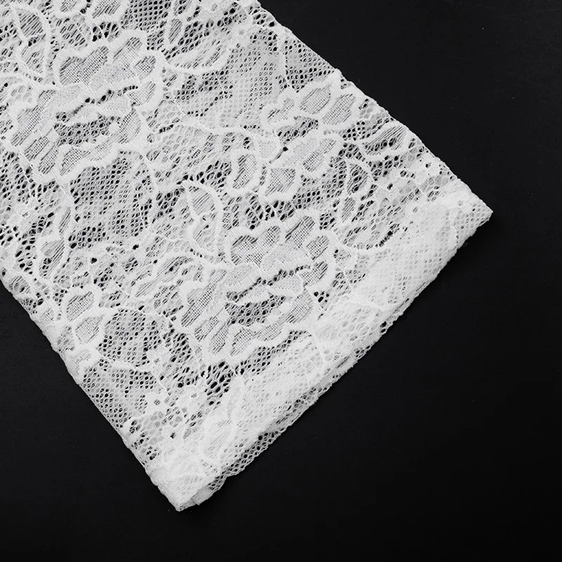 Tuularose White Lace Pullover Women Sexy Hollow See-Through Twist Patchwork Pullover New High Street Chic Slim Women's T-Shirts