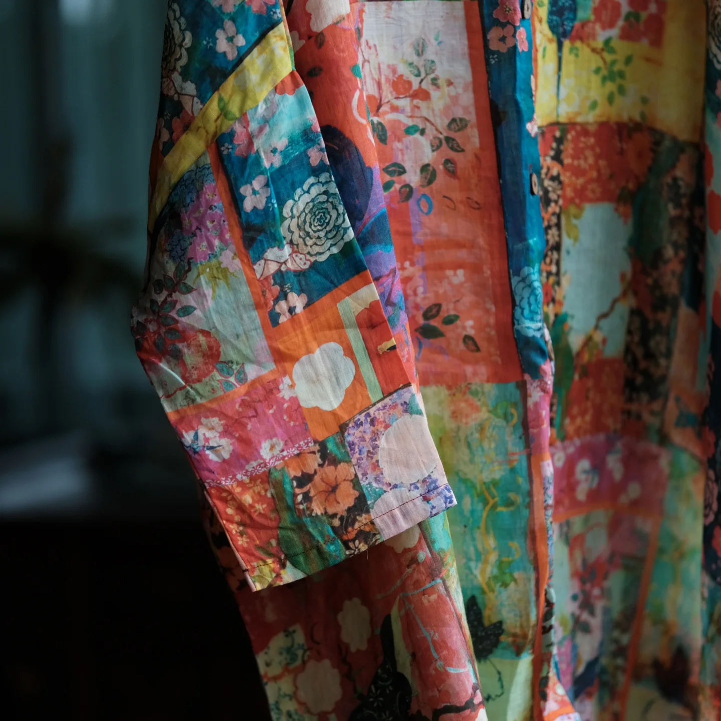 100% Ramie Women Casual Long Shirt New Arrival 2026 Autumn Vintage Style Floral Print Loose Comfortable Female Shirt Dress M2911