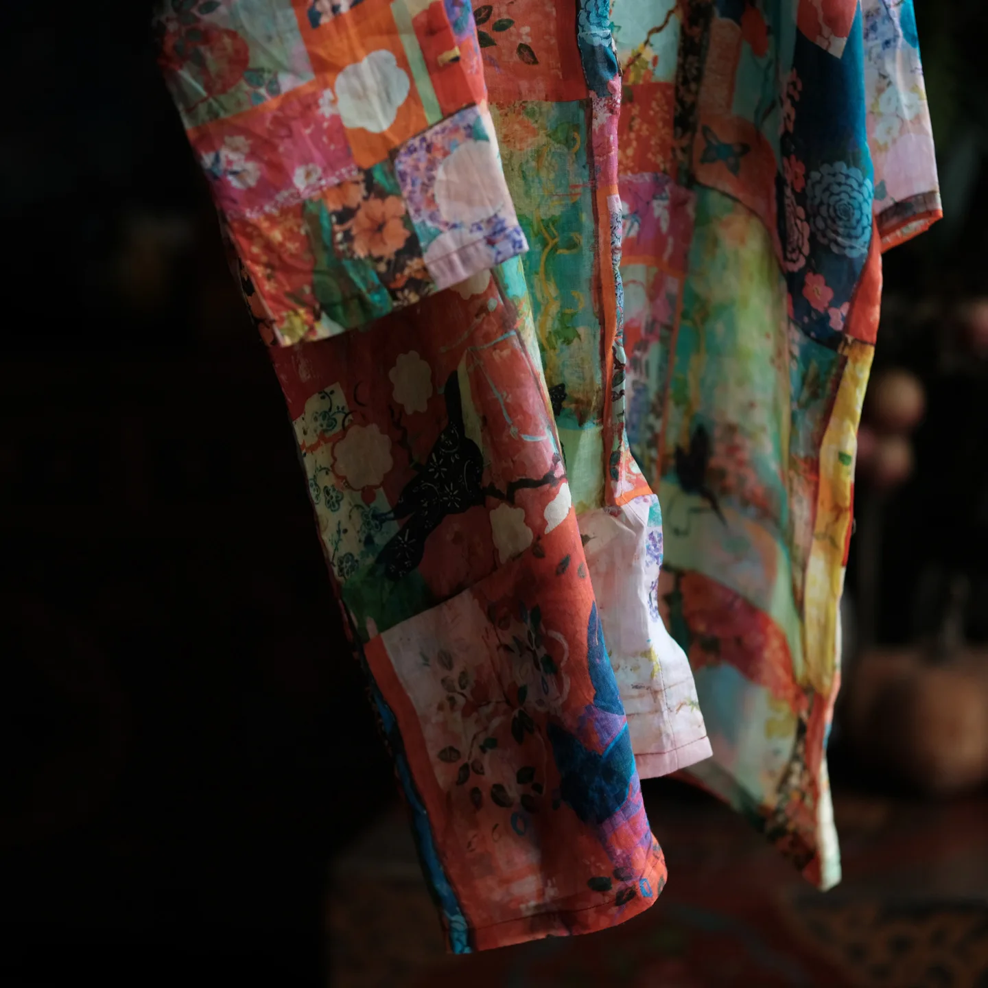 100% Ramie Women Casual Long Shirt New Arrival 2026 Autumn Vintage Style Floral Print Loose Comfortable Female Shirt Dress M2911
