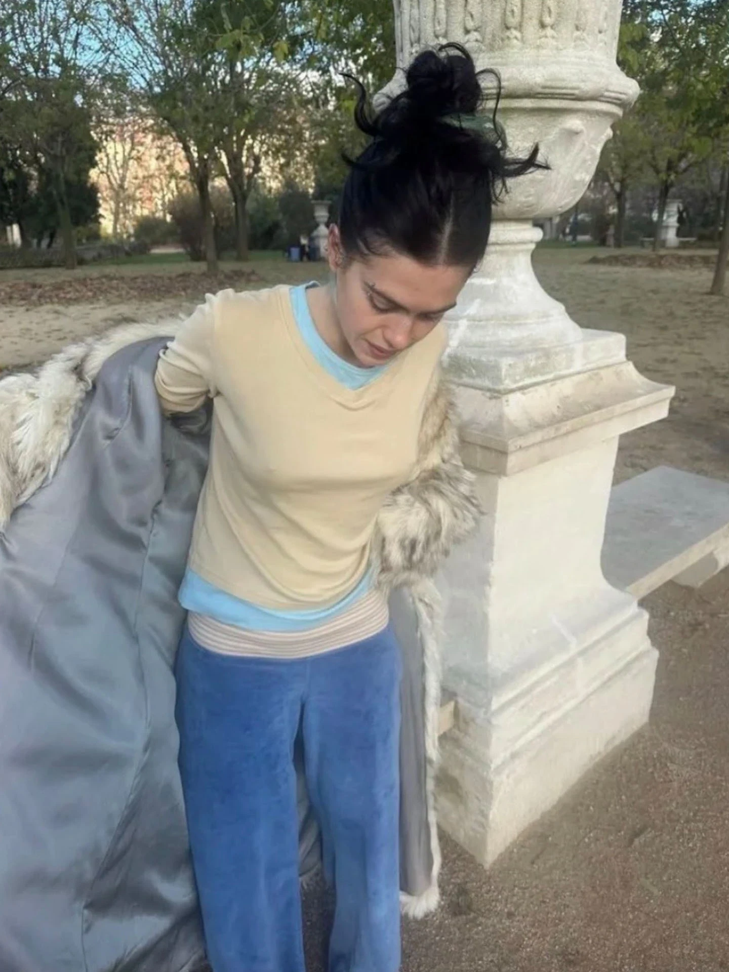 Gias Color-Blocked Faux Two-Piece Long-Sleeve T-Shirt, Regular Shoulder Slim-Fit Top, Layered Slim-Fit Base Shirt, Short T-Shirt Slim-Fit Slimming Inner Layer Base Shirt