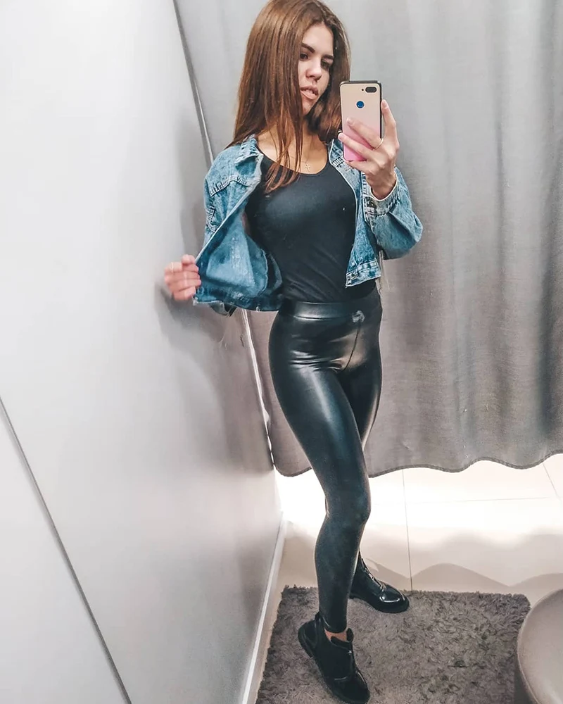 BIVIGAOS Women Autumn Black PU Leather Legging Pants Velvet Thick Warm Leggings Slim Sexy Push Up Leggings Skinny Trousers Women