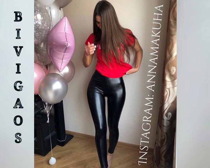 BIVIGAOS Women Autumn Black PU Leather Legging Pants Velvet Thick Warm Leggings Slim Sexy Push Up Leggings Skinny Trousers Women