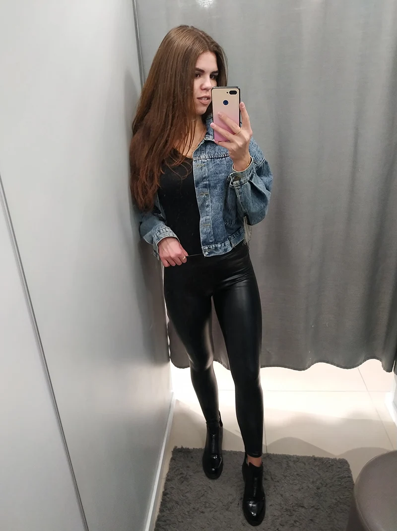 BIVIGAOS Women Autumn Black PU Leather Legging Pants Velvet Thick Warm Leggings Slim Sexy Push Up Leggings Skinny Trousers Women