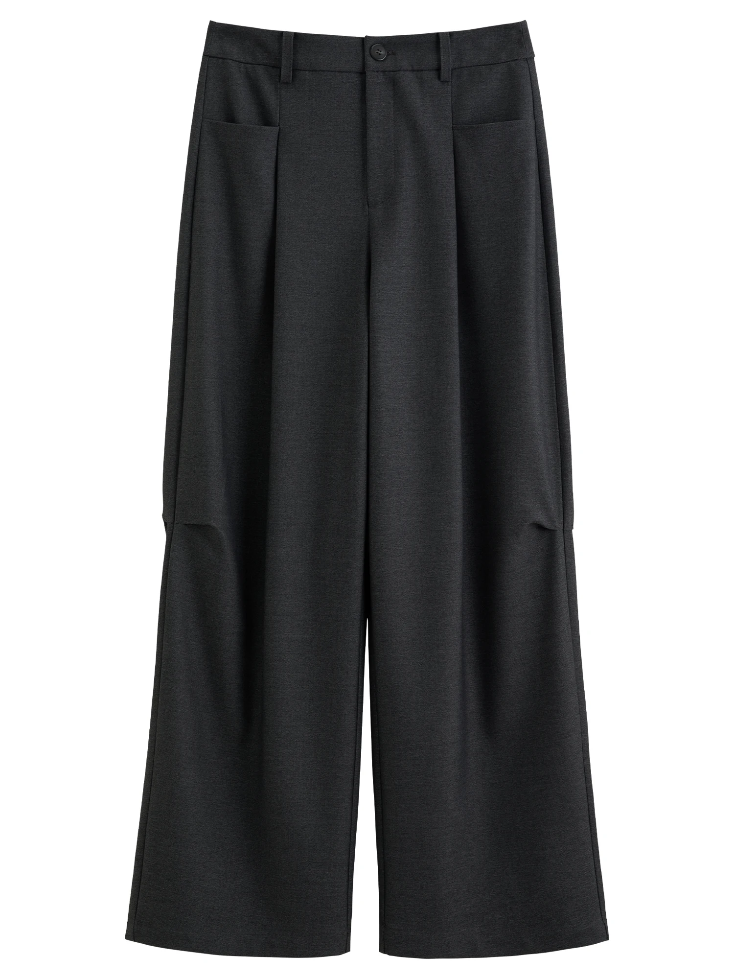 DUSHU Women's Multi‑Size High‑Waisted Wide‑Leg Straight Commuter Suit Pants Comfortable Casual Long Trousers Flattering Bottoms