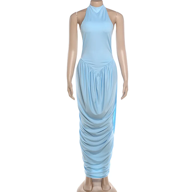 Ladies Autumn 2026 Date Night Party Maxi Dress Sleeveless Ruched Sexy Bodycon Long Dresses For Women Evening Clubwear Outfits