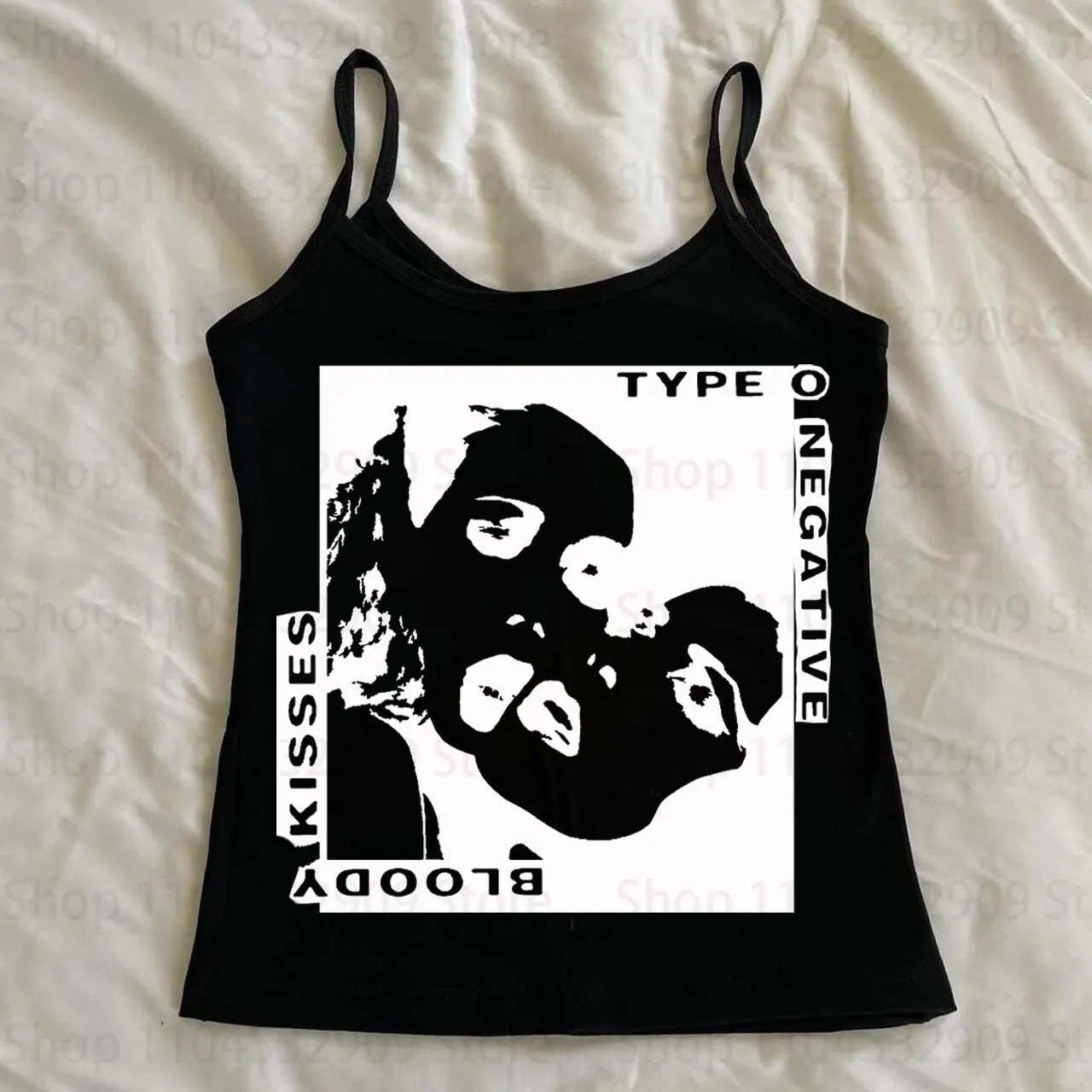 Women Gothic Skull Crossbones Print Cami Tank Top, Y2K Alt Subculture Sleeveless Spaghetti Strap Slim Camisole Summer Inner