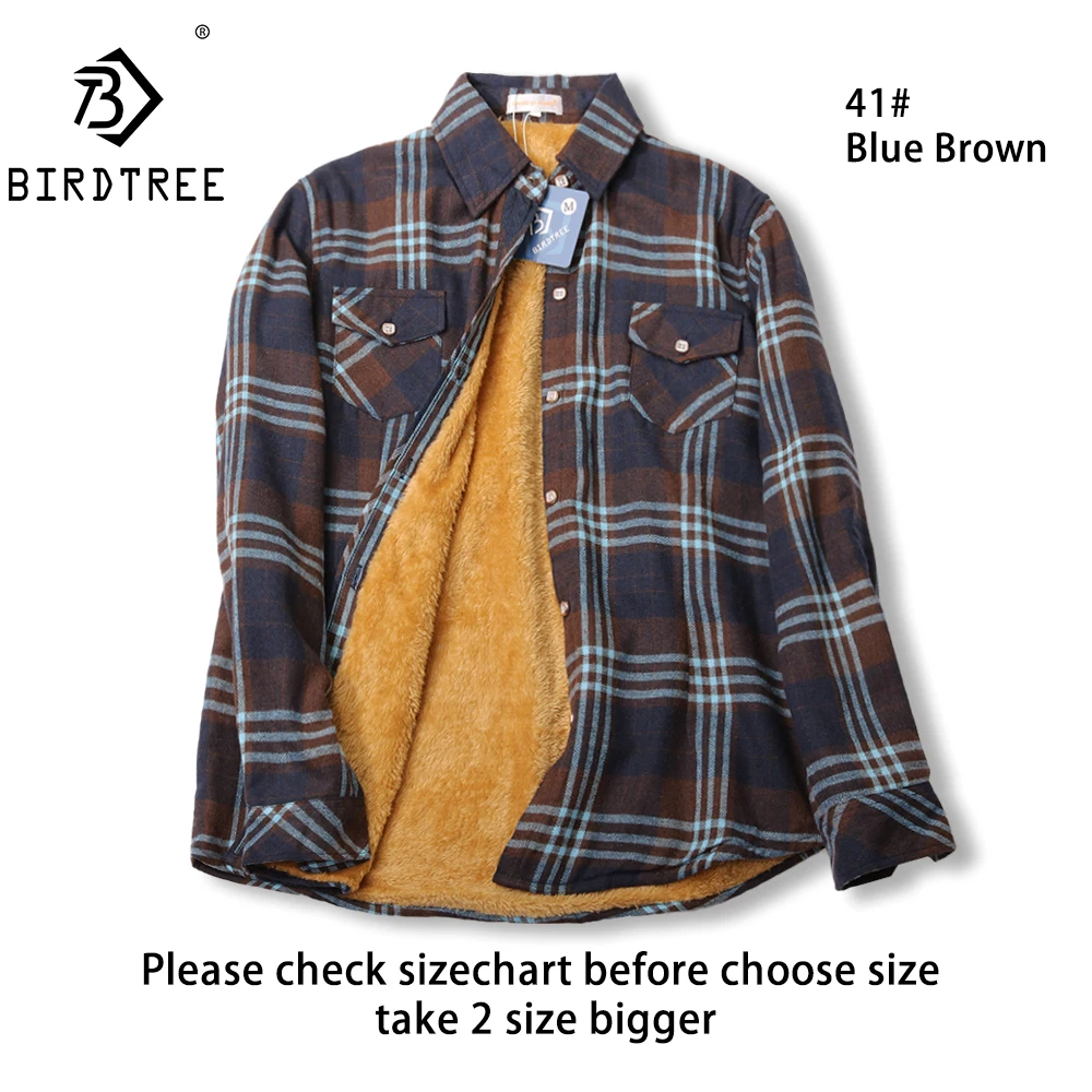 Velvet Thick Warm Women's Plaid Shirt, Female Long Sleeve Tops, M-5XL Winter Fleece Casual Check Blouse, Autumn Clothes T77710A