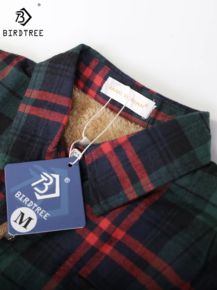 Velvet Thick Warm Women's Plaid Shirt, Female Long Sleeve Tops, M-5XL Winter Fleece Casual Check Blouse, Autumn Clothes T77710A