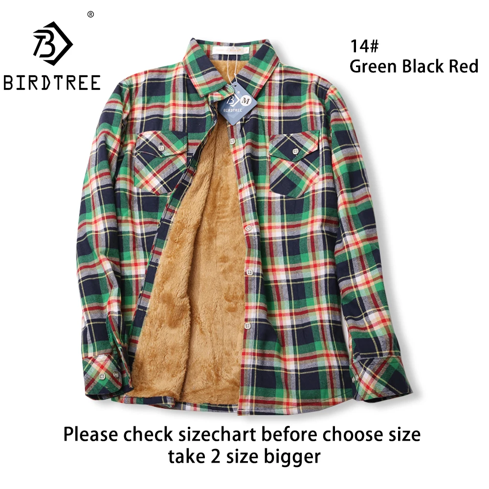 Velvet Thick Warm Women's Plaid Shirt, Female Long Sleeve Tops, M-5XL Winter Fleece Casual Check Blouse, Autumn Clothes T77710A
