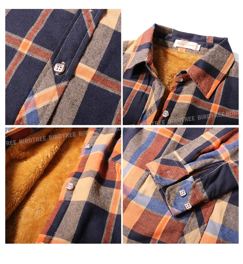 Velvet Thick Warm Women's Plaid Shirt, Female Long Sleeve Tops, M-5XL Winter Fleece Casual Check Blouse, Autumn Clothes T77710A