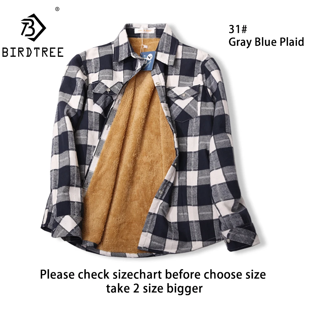 Velvet Thick Warm Women's Plaid Shirt, Female Long Sleeve Tops, M-5XL Winter Fleece Casual Check Blouse, Autumn Clothes T77710A