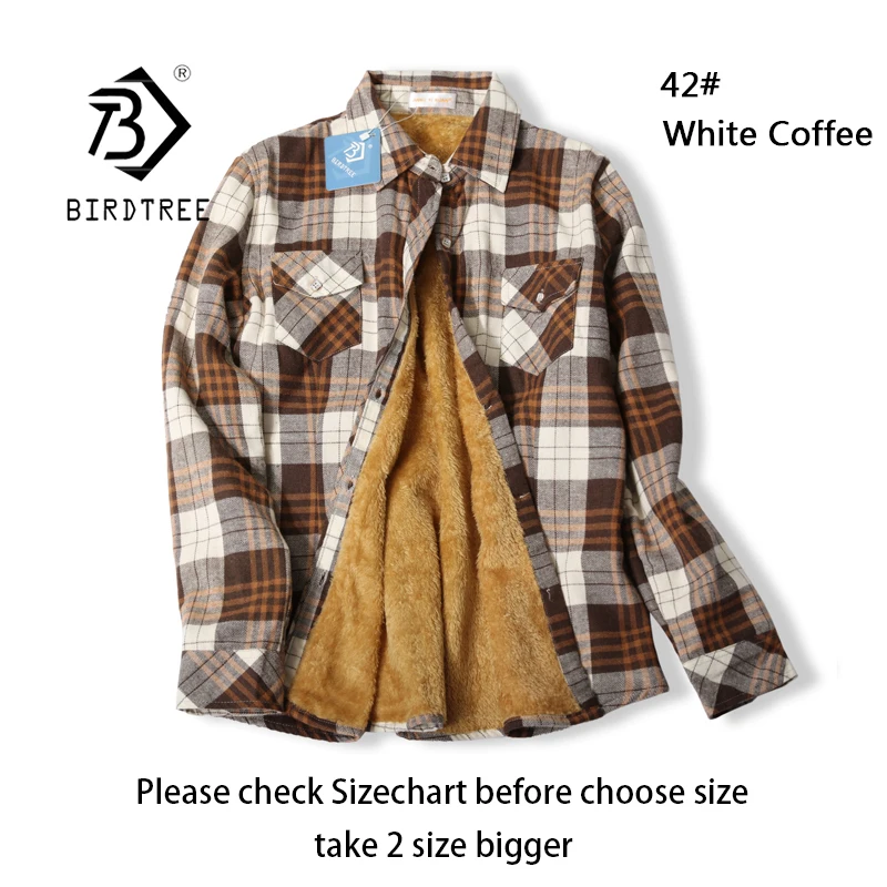 Velvet Thick Warm Women's Plaid Shirt, Female Long Sleeve Tops, M-5XL Winter Fleece Casual Check Blouse, Autumn Clothes T77710A