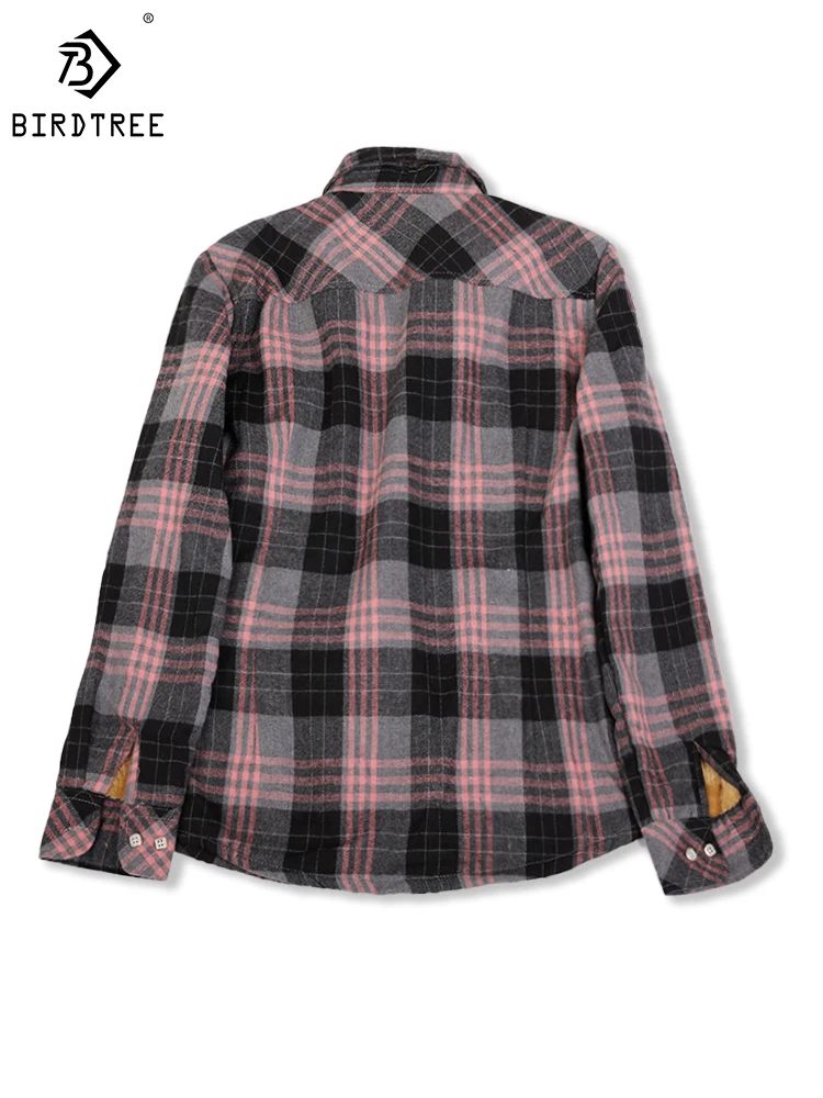 Velvet Thick Warm Women's Plaid Shirt, Female Long Sleeve Tops, M-5XL Winter Fleece Casual Check Blouse, Autumn Clothes T77710A