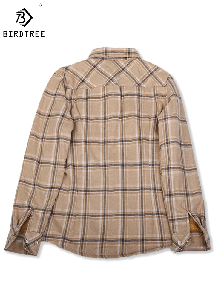 Velvet Thick Warm Women's Plaid Shirt, Female Long Sleeve Tops, M-5XL Winter Fleece Casual Check Blouse, Autumn Clothes T77710A