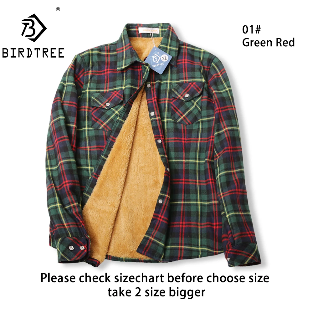 Velvet Thick Warm Women's Plaid Shirt, Female Long Sleeve Tops, M-5XL Winter Fleece Casual Check Blouse, Autumn Clothes T77710A