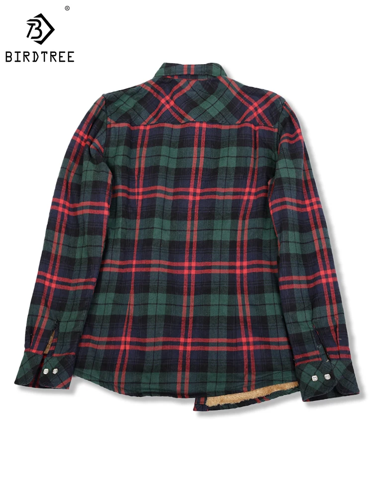 Velvet Thick Warm Women's Plaid Shirt, Female Long Sleeve Tops, M-5XL Winter Fleece Casual Check Blouse, Autumn Clothes T77710A