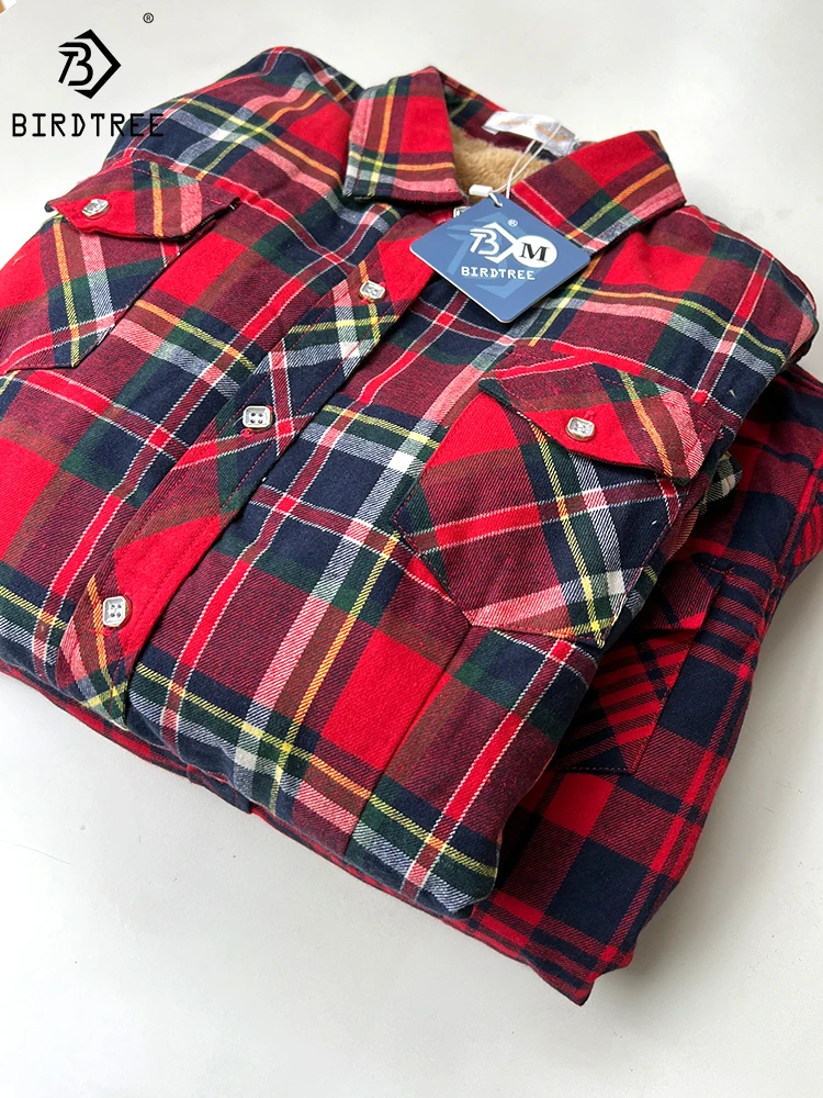 Velvet Thick Warm Women's Plaid Shirt, Female Long Sleeve Tops, M-5XL Winter Fleece Casual Check Blouse, Autumn Clothes T77710A
