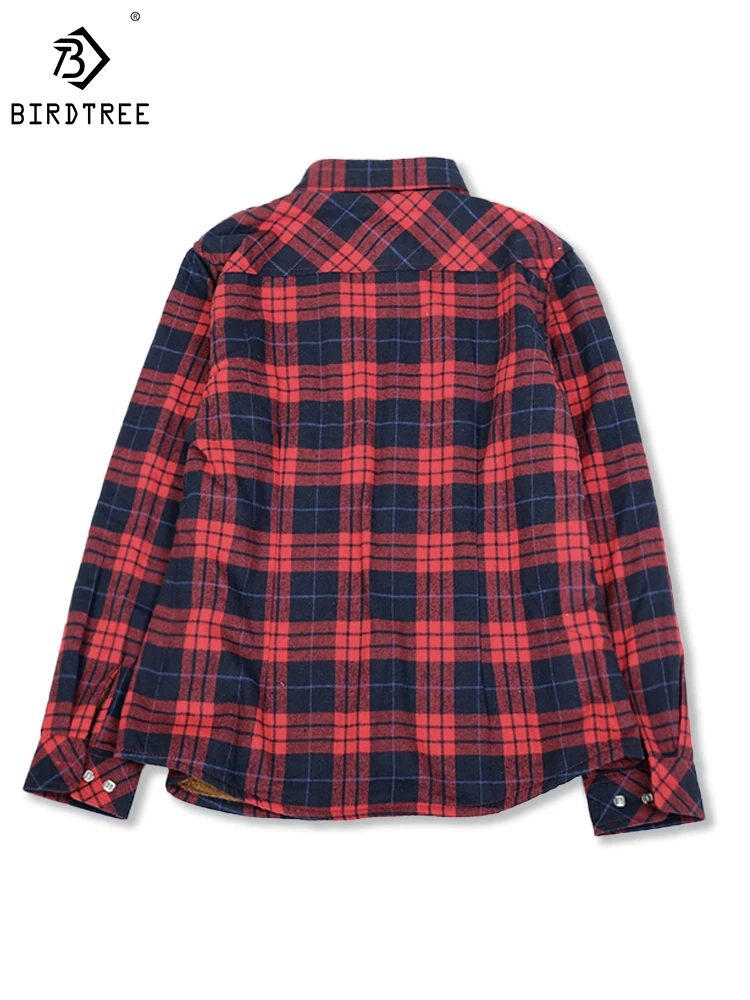Velvet Thick Warm Women's Plaid Shirt, Female Long Sleeve Tops, M-5XL Winter Fleece Casual Check Blouse, Autumn Clothes T77710A