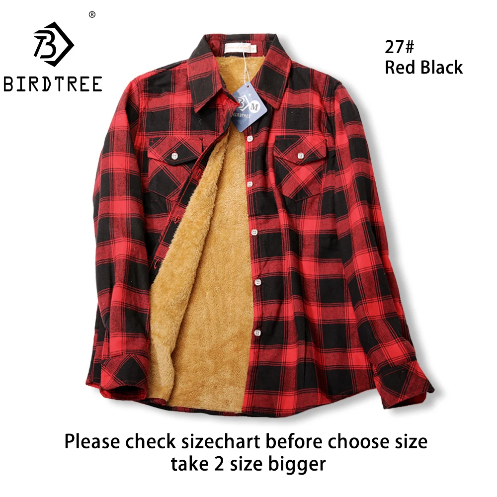 Velvet Thick Warm Women's Plaid Shirt, Female Long Sleeve Tops, M-5XL Winter Fleece Casual Check Blouse, Autumn Clothes T77710A