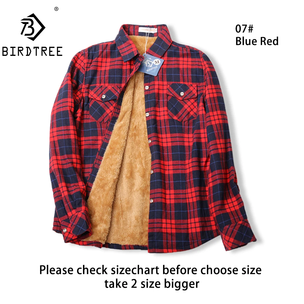 Velvet Thick Warm Women's Plaid Shirt, Female Long Sleeve Tops, M-5XL Winter Fleece Casual Check Blouse, Autumn Clothes T77710A