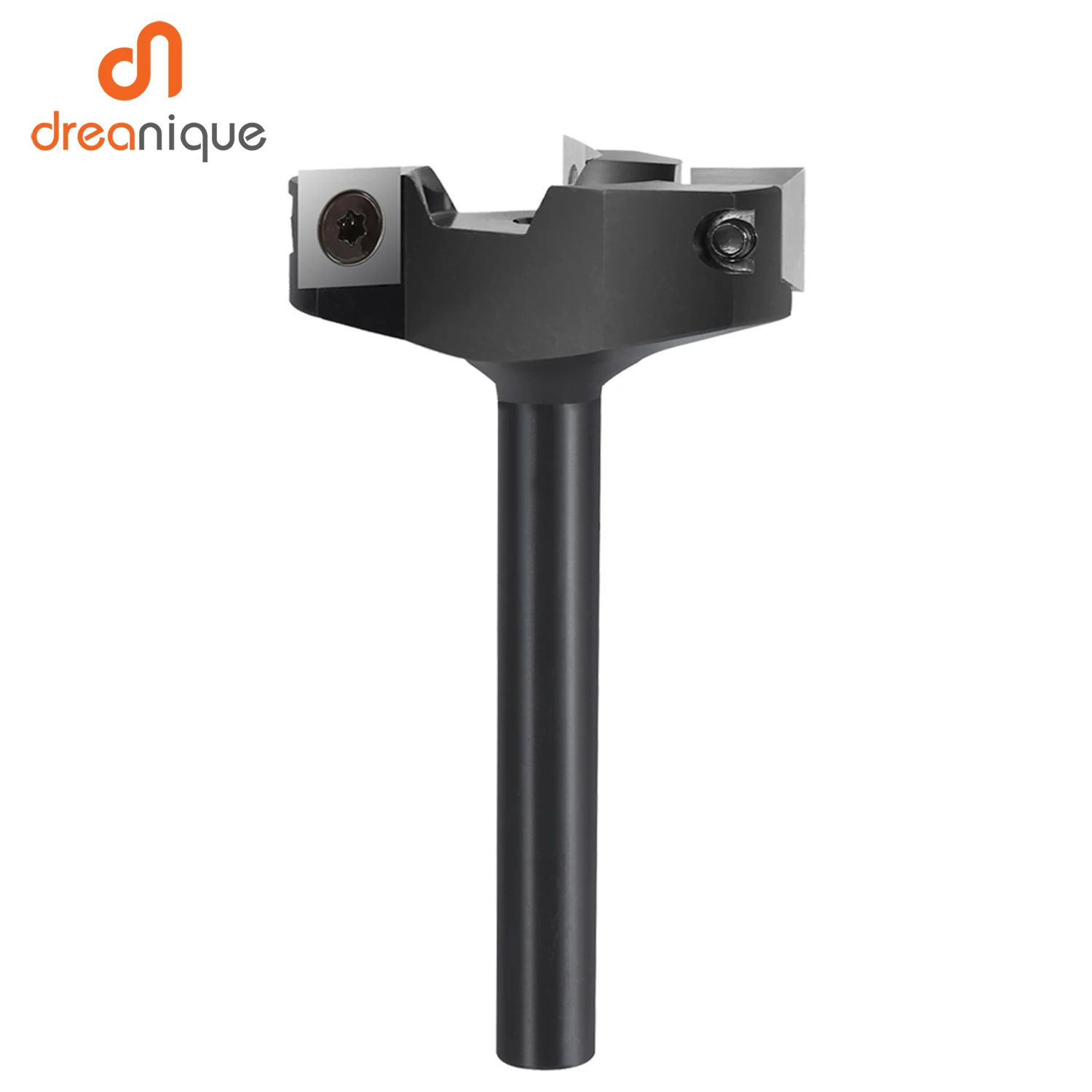 Dreanique 3-Flute Wood Planer Bit 35mm 60mm Cutting Diameter 8mm 12mm Shank Spoilboard Surfacing Router Bit Insert Carbide Slab