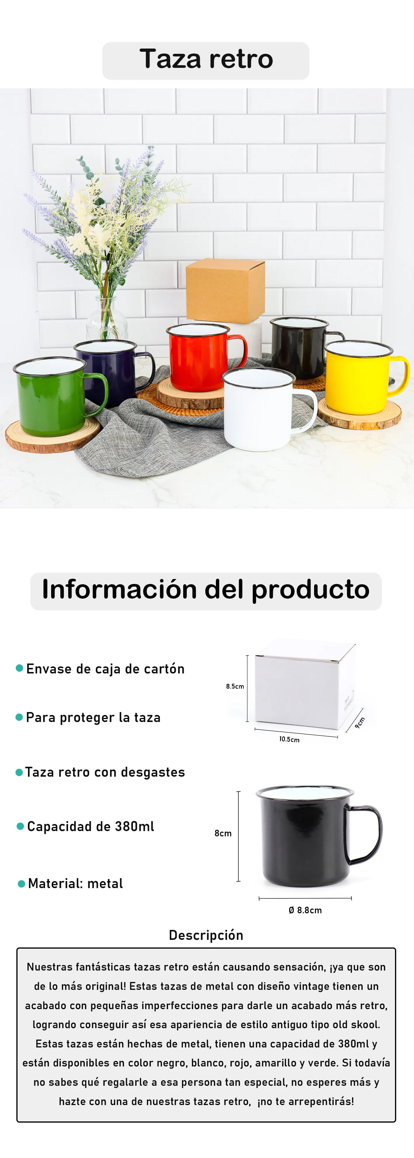 Lot of 6 to 24 Units of Colorful Metal Cups, Breakfast Cups, Details for Communion Guests, Details for Baptism Guests, Original Wedding Gifts, Communion Souvenirs, Birthday Gifts for Children, Regalantes Store
