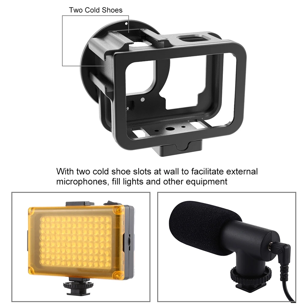PULUZ for GoPro HERO13 12 11 10 9 Black Housing Shell CNC Aluminum Alloy Protective Cage with Insurance Frame & 52mm UV Lens