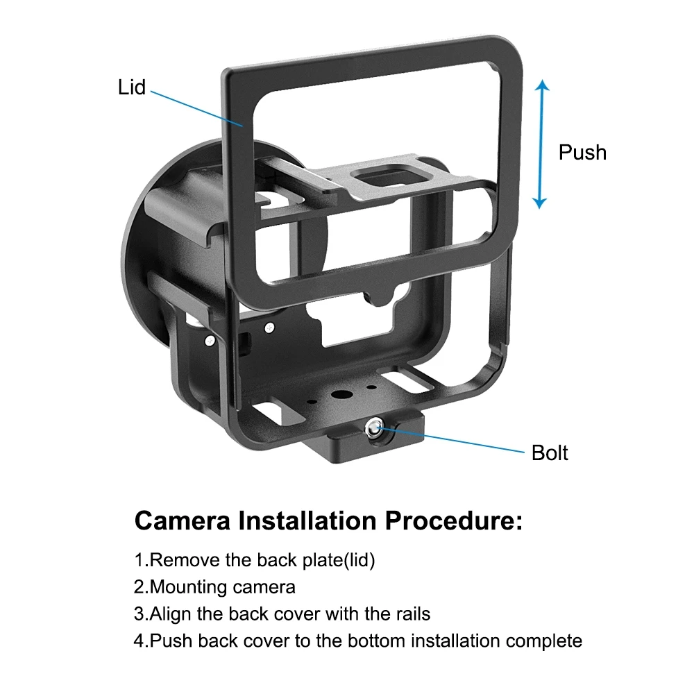 PULUZ for GoPro HERO13 12 11 10 9 Black Housing Shell CNC Aluminum Alloy Protective Cage with Insurance Frame & 52mm UV Lens