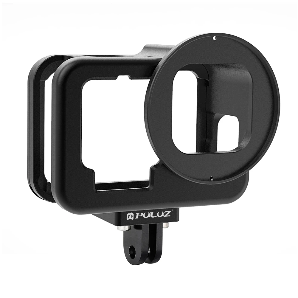PULUZ for GoPro HERO13 12 11 10 9 Black Housing Shell CNC Aluminum Alloy Protective Cage with Insurance Frame & 52mm UV Lens