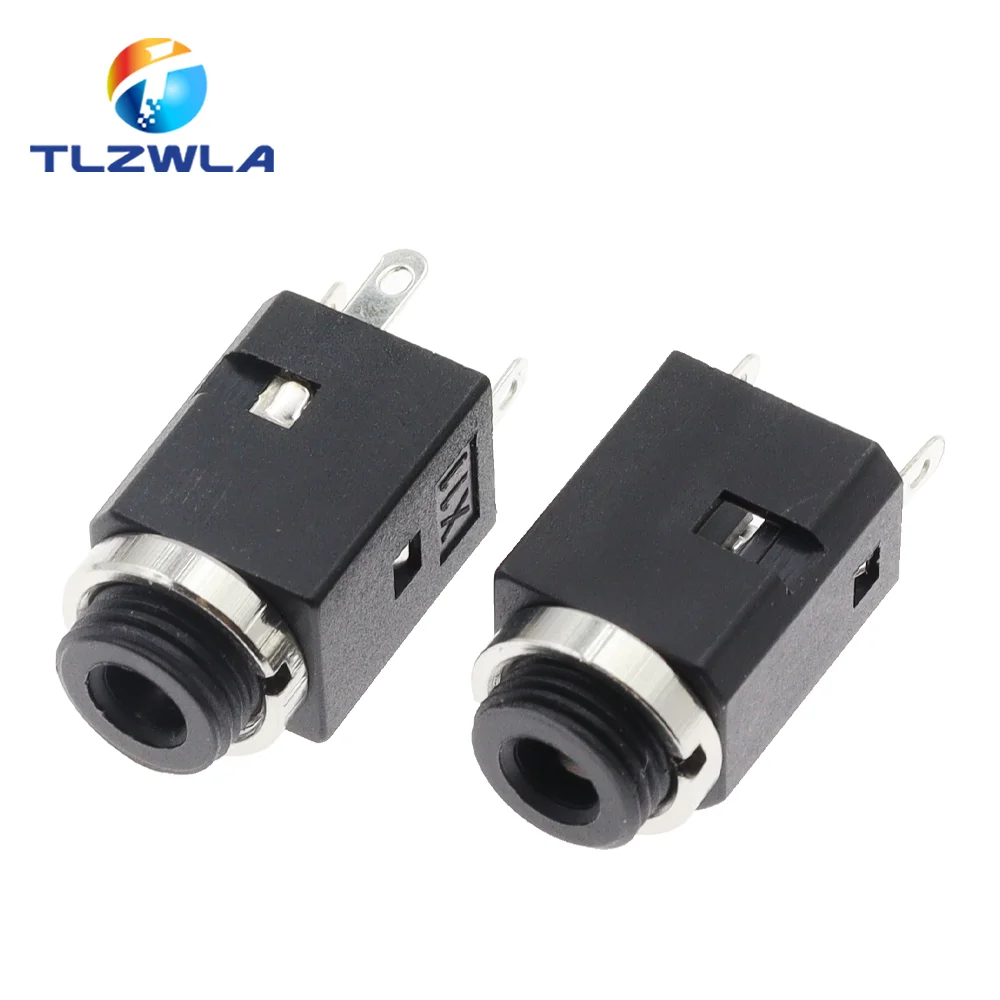 3.5MM Vertical socket 3Pin Stereo Female Socket Jack with Screw 3.5 Audio PJ-341 2 Poles Earphone Hole