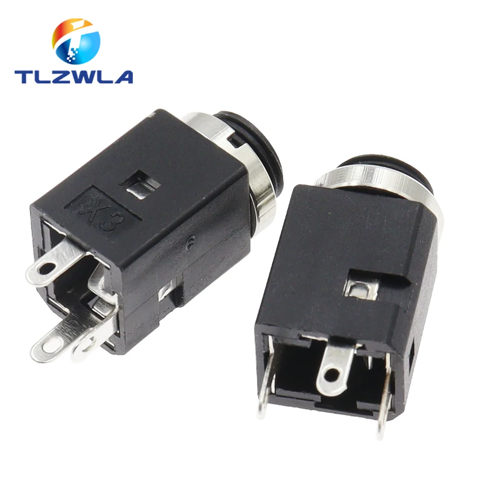 3.5MM Vertical socket 3Pin Stereo Female Socket Jack with Screw 3.5 Audio PJ-341 2 Poles Earphone Hole