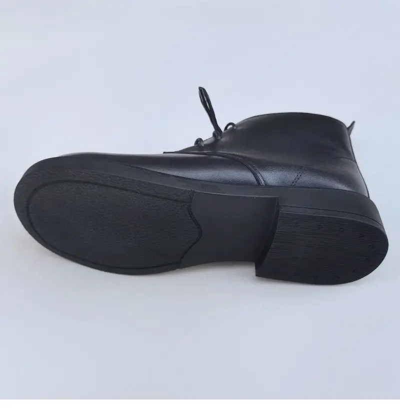 Winter Leather Sheepskin Fur Integrated Wide Toe Woman Short Boots Wool Non-slip Snow Boots Cotton Boots Ankle Women's Shoes