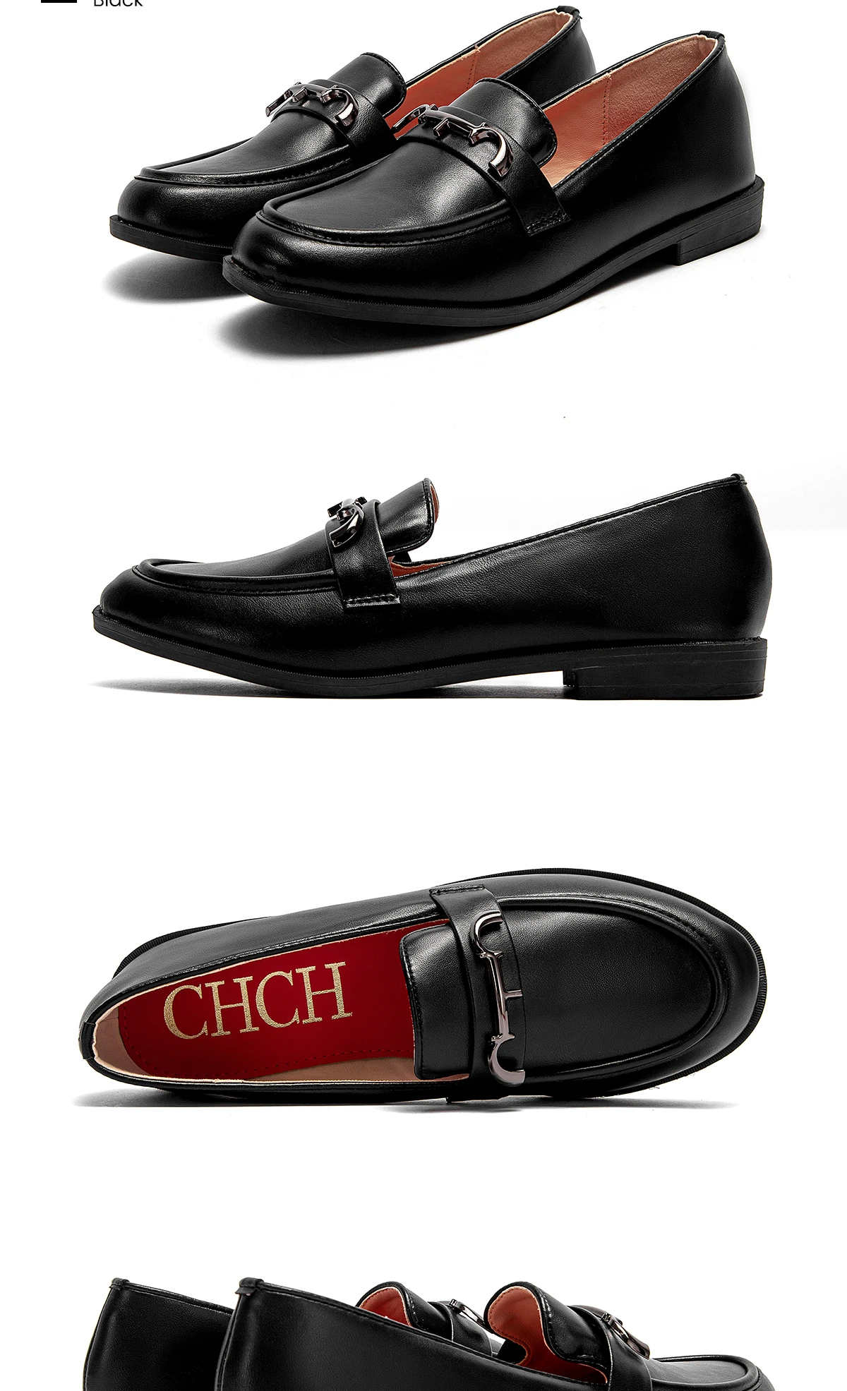 CHCH Women's Flat Shoes 2025 New Black Women's Business Shoes Commuter