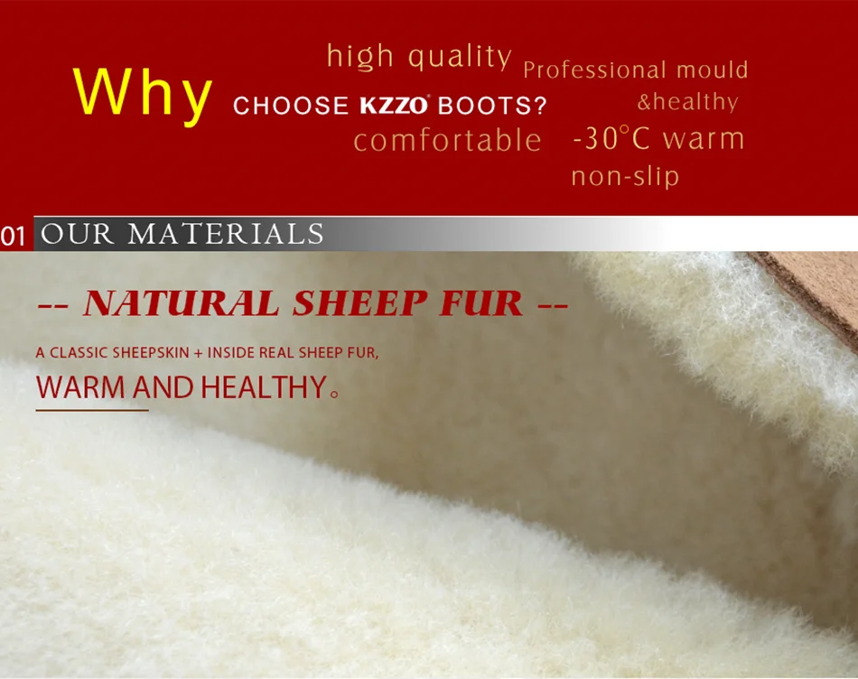 KZZO Australia Classic Sheepskin Snow Boots With Zipper Women Winter Short Waterproof Leather Natural Wool Lined Ankle Warm Shoe