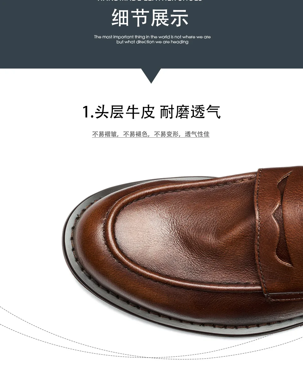 British Penny Loafers Top Layer Cowhide Bean Shoes Handmade Men's Loafers Casual Leather Shoes