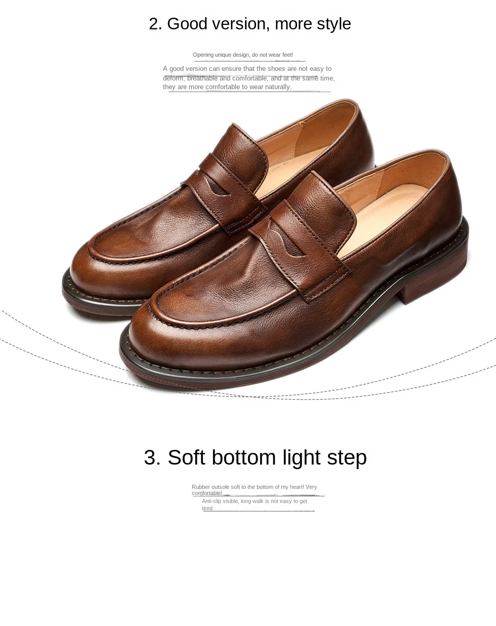 British Penny Loafers Top Layer Cowhide Bean Shoes Handmade Men's Loafers Casual Leather Shoes