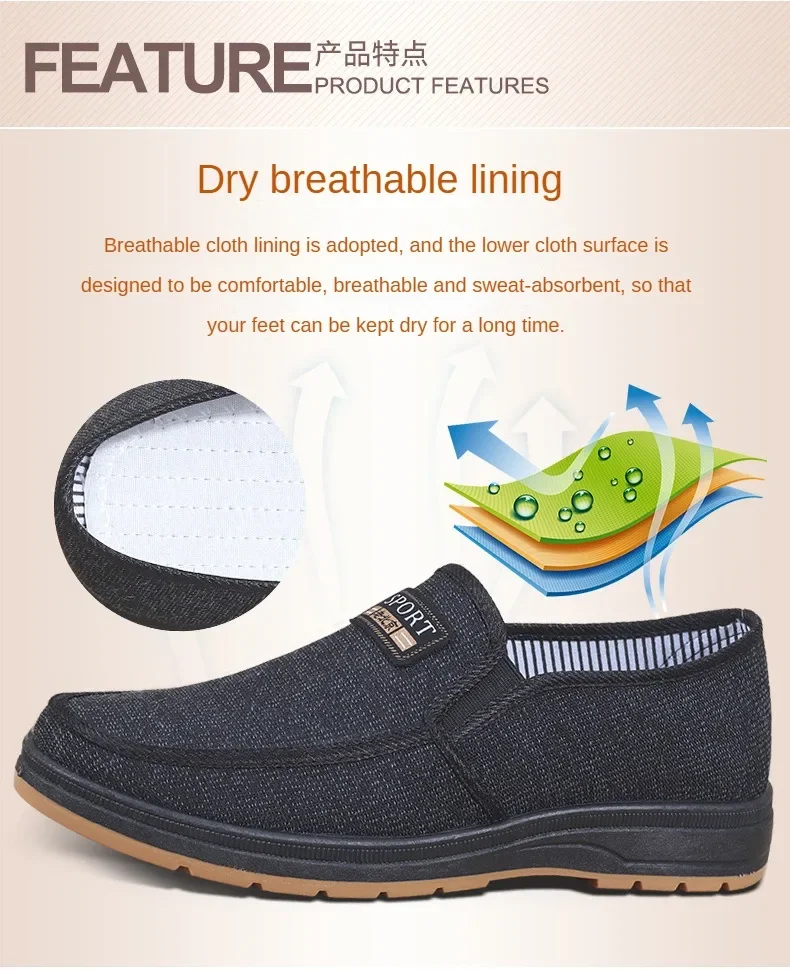 Hot Selling Men's Sports Shoes for Spring and Summer 2024, Casual Old Beijing Walking Shoes, Breathable Men's Cloth Shoes