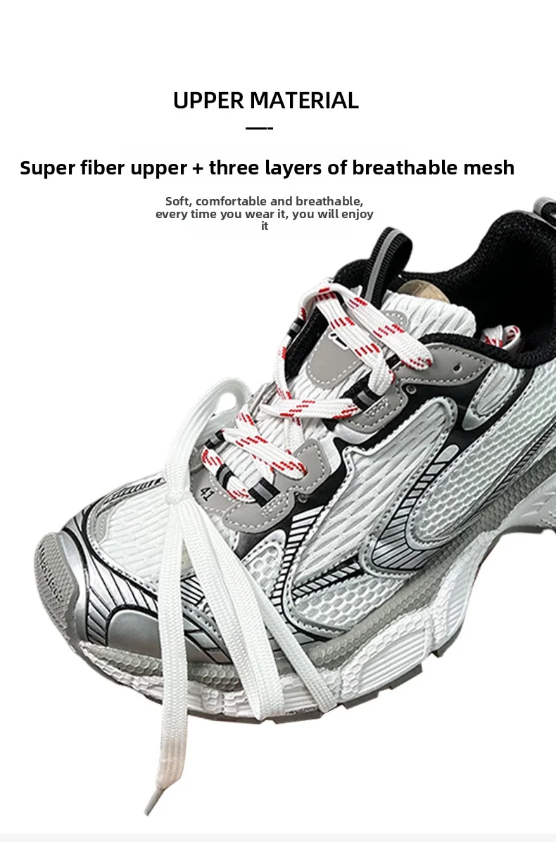 Men's and Women's Thick Soled Shoes, Sizes 36-45, Dad Shoes, Height Increasing, Breathable, Thick Heels, Casual Sports Shoes