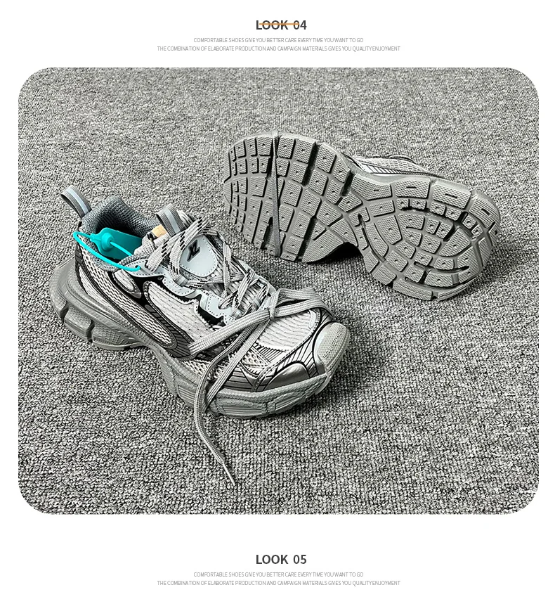 Men's and Women's Thick Soled Shoes, Sizes 36-45, Dad Shoes, Height Increasing, Breathable, Thick Heels, Casual Sports Shoes