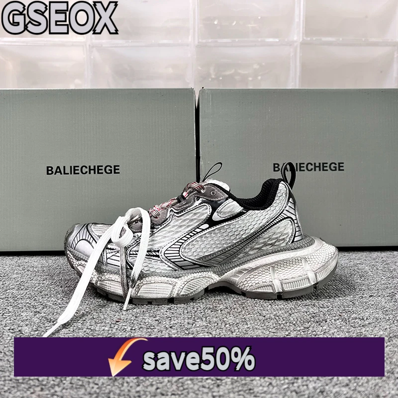 Men's and Women's Thick Soled Shoes, Sizes 36-45, Dad Shoes, Height Increasing, Breathable, Thick Heels, Casual Sports Shoes