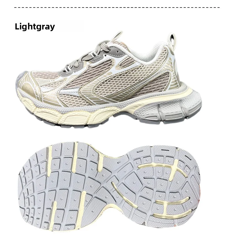 Men's and Women's Thick Soled Shoes, Sizes 36-45, Dad Shoes, Height Increasing, Breathable, Thick Heels, Casual Sports Shoes