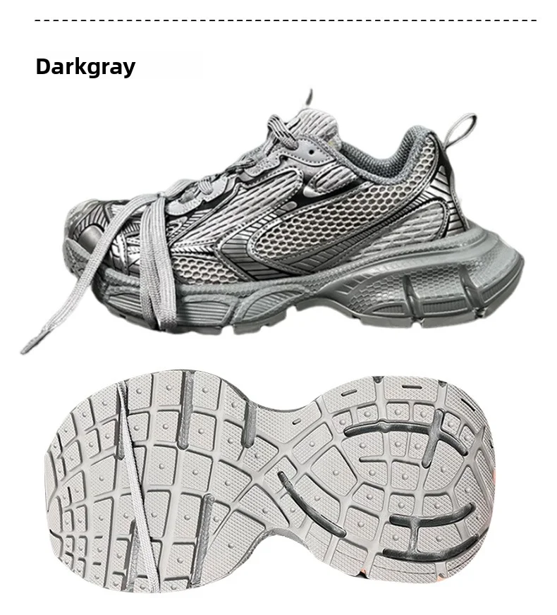 Men's and Women's Thick Soled Shoes, Sizes 36-45, Dad Shoes, Height Increasing, Breathable, Thick Heels, Casual Sports Shoes