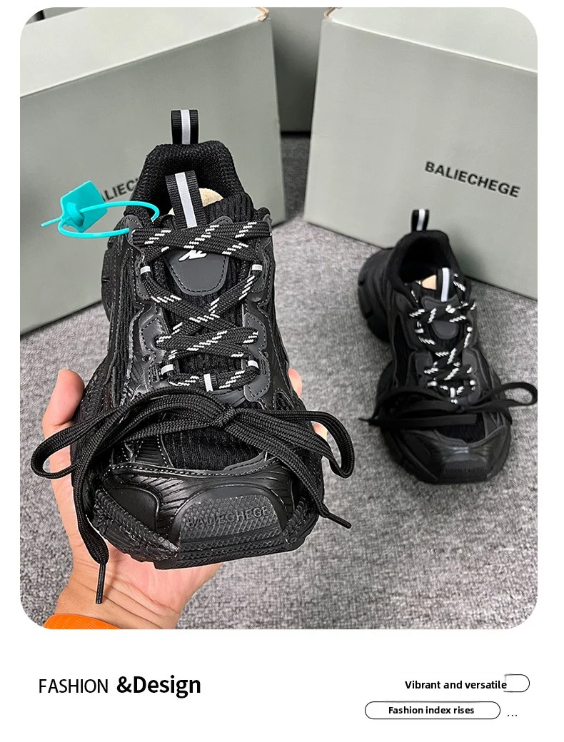 Men's and Women's Thick Soled Shoes, Sizes 36-45, Dad Shoes, Height Increasing, Breathable, Thick Heels, Casual Sports Shoes