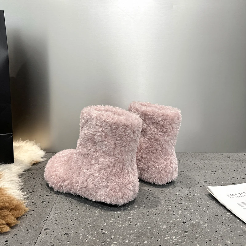 AIIYUQI Women's Snow Boots With Invisible 8CM Height Increase 2026 Winter New Plush Short Boots Furry Warm Women's Ankle Boots