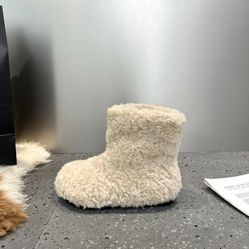 AIIYUQI Women's Snow Boots With Invisible 8CM Height Increase 2026 Winter New Plush Short Boots Furry Warm Women's Ankle Boots