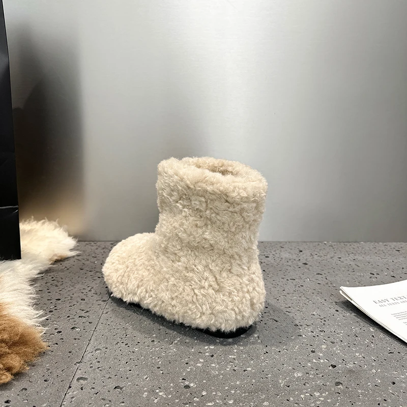 AIIYUQI Women's Snow Boots With Invisible 8CM Height Increase 2026 Winter New Plush Short Boots Furry Warm Women's Ankle Boots