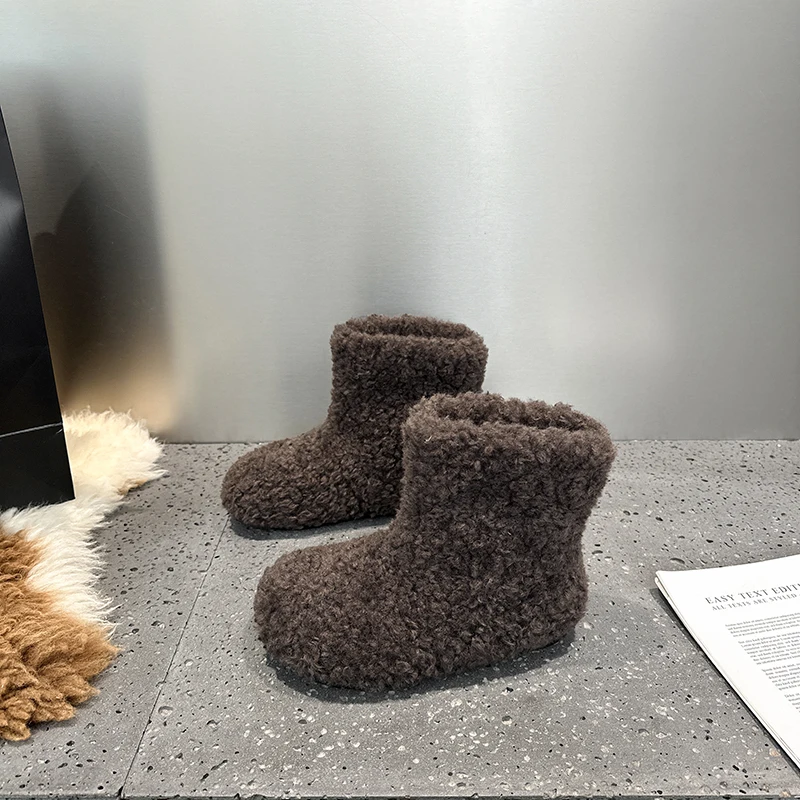 AIIYUQI Women's Snow Boots With Invisible 8CM Height Increase 2026 Winter New Plush Short Boots Furry Warm Women's Ankle Boots