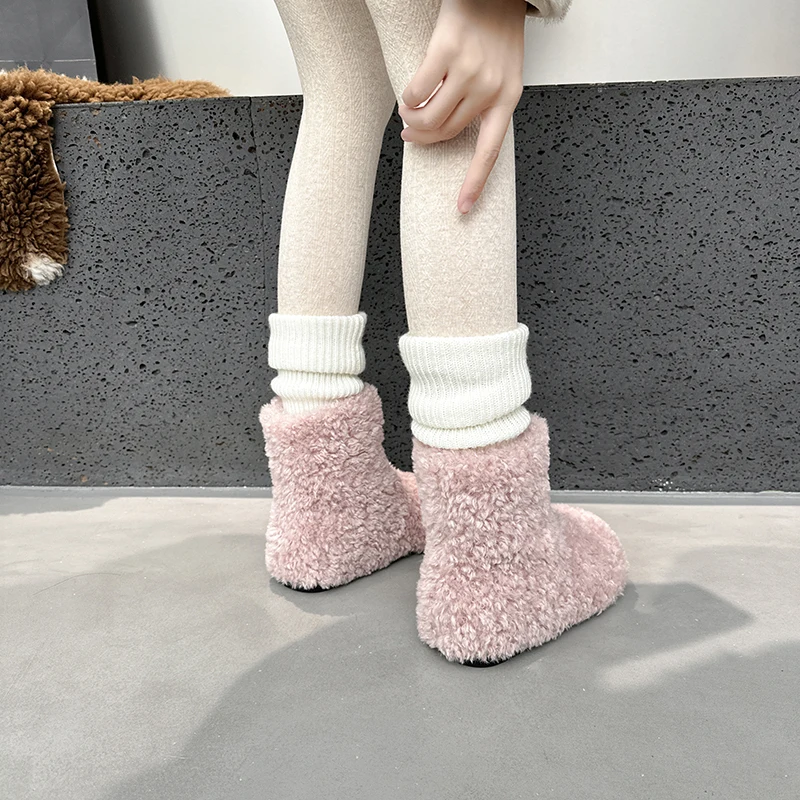 AIIYUQI Women's Snow Boots With Invisible 8CM Height Increase 2026 Winter New Plush Short Boots Furry Warm Women's Ankle Boots